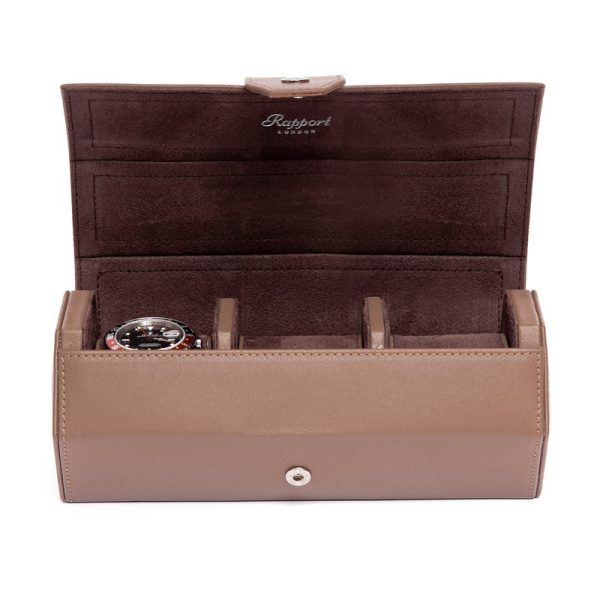 Vantage Three Watch Roll in Earth Brown