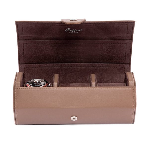 Vantage Three Watch Roll in Earth Brown