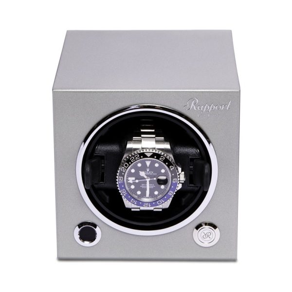 Evolution Cube Watch Winder Platinum Silver