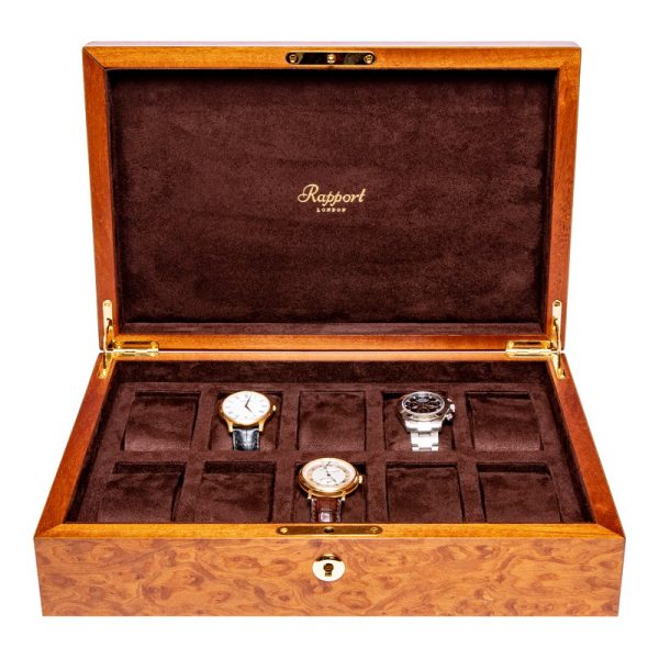 Heritage Burr Walnut Ten Watch Box