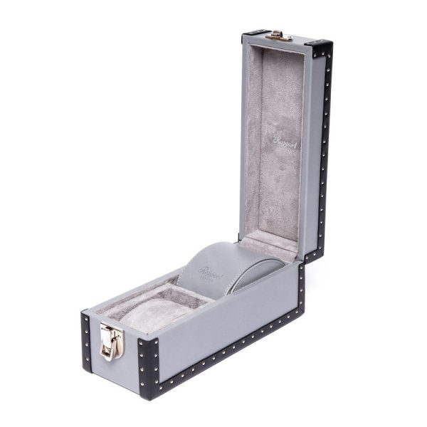 New Kensington Two Watch Box in Grey leather