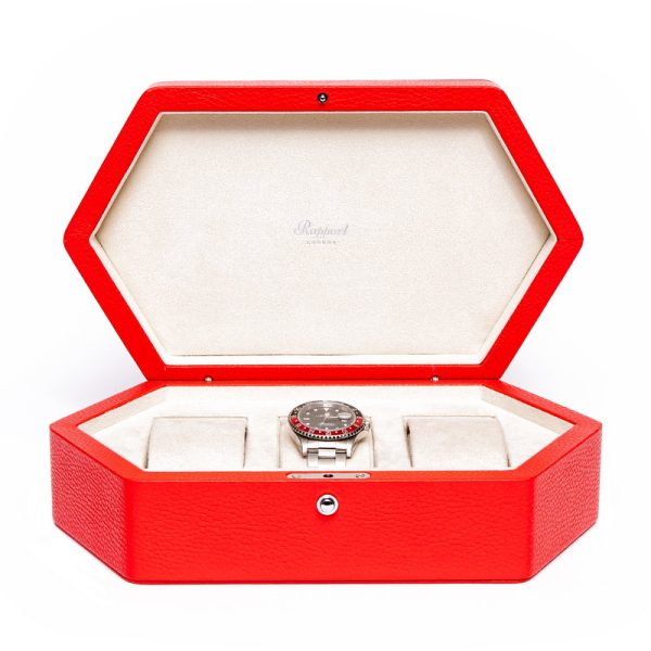 Portobello Three Watch Box in Ruby