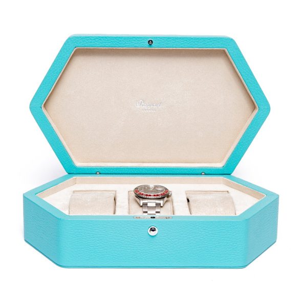 Portobello Three Watch Box in Aqua