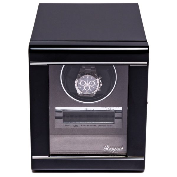 Formula Single Watch Winder in high gloss Black finish.