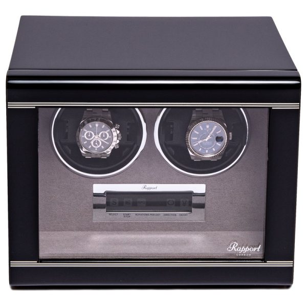 Formula Double Watch Winder in a high gloss Black finish.