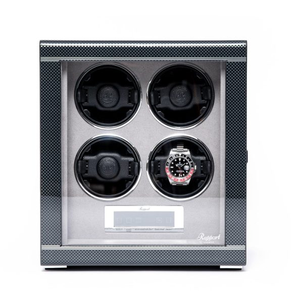 Formula Quad Watch Winder in a Carbon Fibre finish.