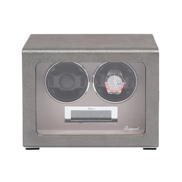 Watch Winder Two Leather Grey