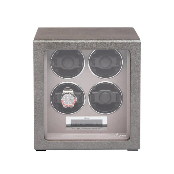 Watch Winder Four Leather Grey