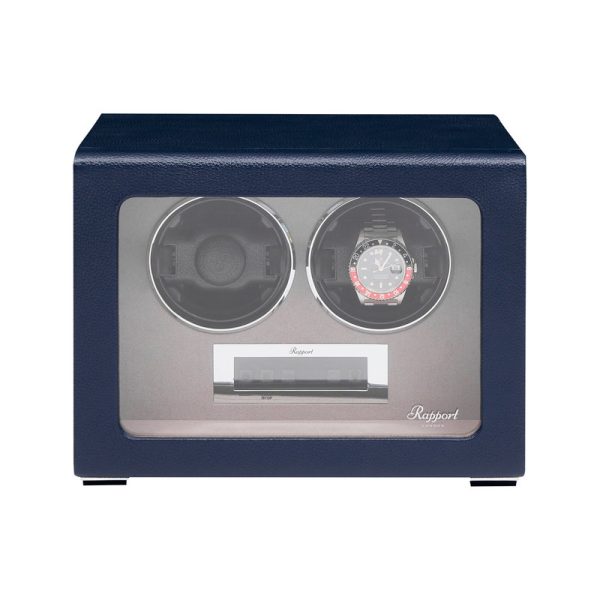 Watch Winder Two Leather Blue