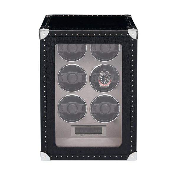 Watch Winder Six Leather Black