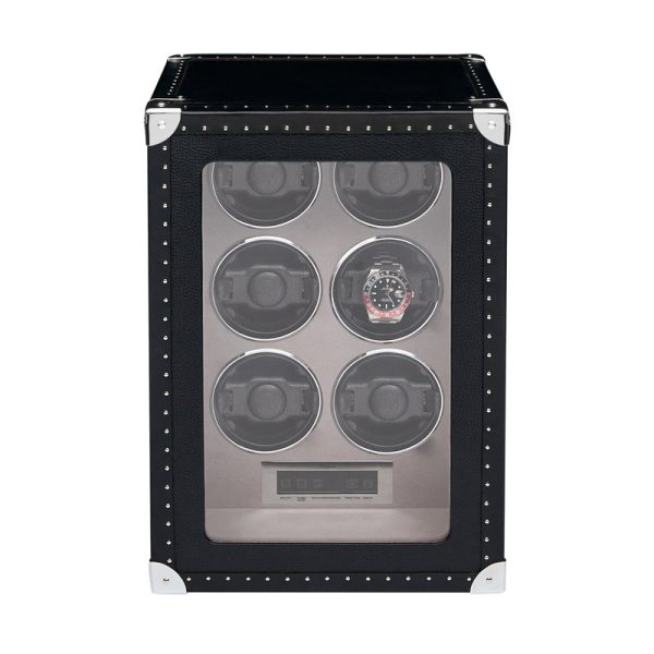 Watch Winder Six Leather Black